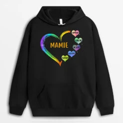 Sweat à Capuche Le Cœur De Mamie Maman Grand Cœur Personnalisé