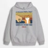 Sweat à Capuche Le Meilleur Papa Chat Demandez Poing Personnalisé -Cadeau Plus 0060HFR1 present personnalisable Sweat a Capuche chat papa