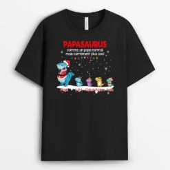 T-shirt Papasaurus Petits Dinosaures Sous Neige Personnalisé