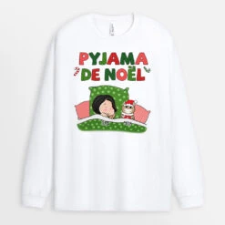 Manches Longues Pyjama De Noël Avec Chats Personnalisé