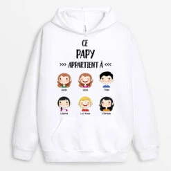 Sweat à Capuche Ce Papi Appartient À Visage D'enfants Personnalisé