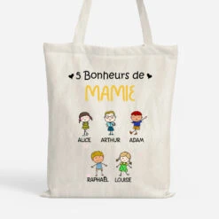 Tote Bag Bonheurs De Mamie Personnalisé