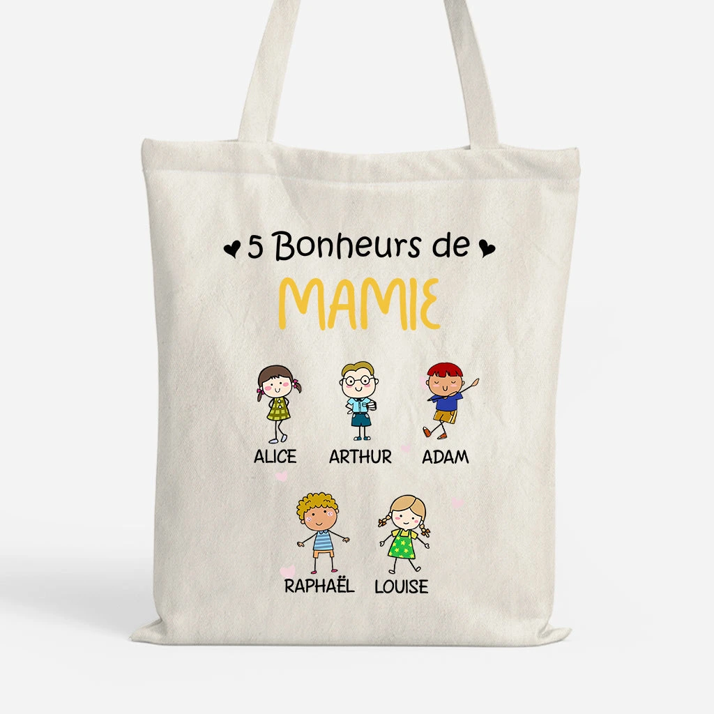 Tote Bag Bonheurs De Mamie Personnalisé 3 Tote Bag Bonheurs De Mamie Personnalisé