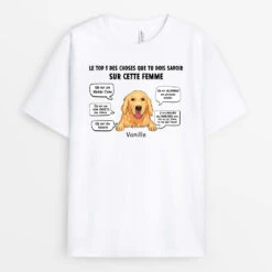 T-shirt Maman Chien Les Top 5 Choses Personnalisé