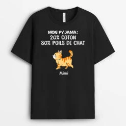 Tee Shirt Personnalisé Chat - Mon Pyjama Chat Homme Et Femme
