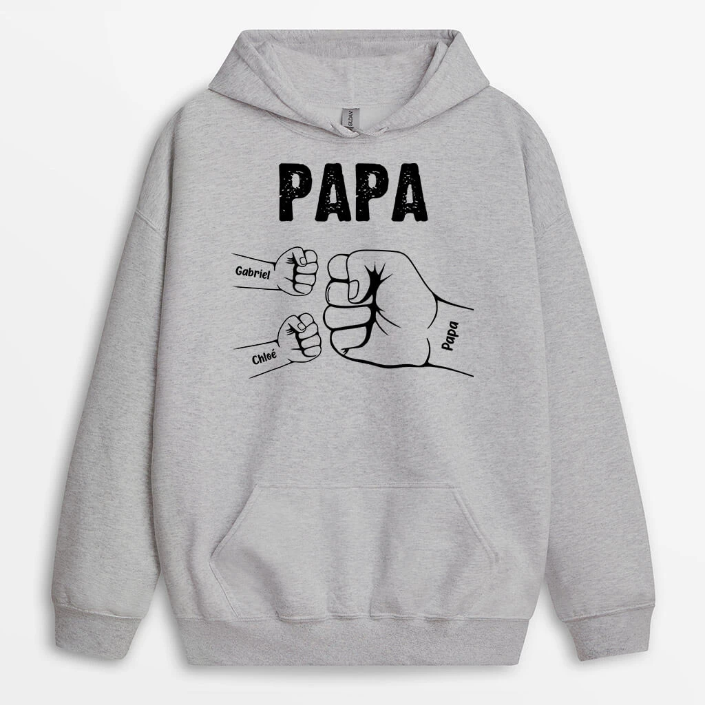 Sweat à Capuche Bosse De Poing De Papa Papi Enfants Personnalisé 4 Sweat à Capuche Bosse De Poing De Papa Papi Enfants Personnalisé – Image 2