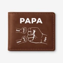 Portefeuille En Cuir Personnalisé Homme - Papy Avec Poings