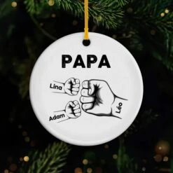 Ornement Céramique Personnalisé Pour Papy - Avec Poings