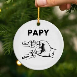 Cadeau Plus -Cadeau Plus 0263OFR2 ornement ceramique personnalise pour papy avec poings 0263okl8b