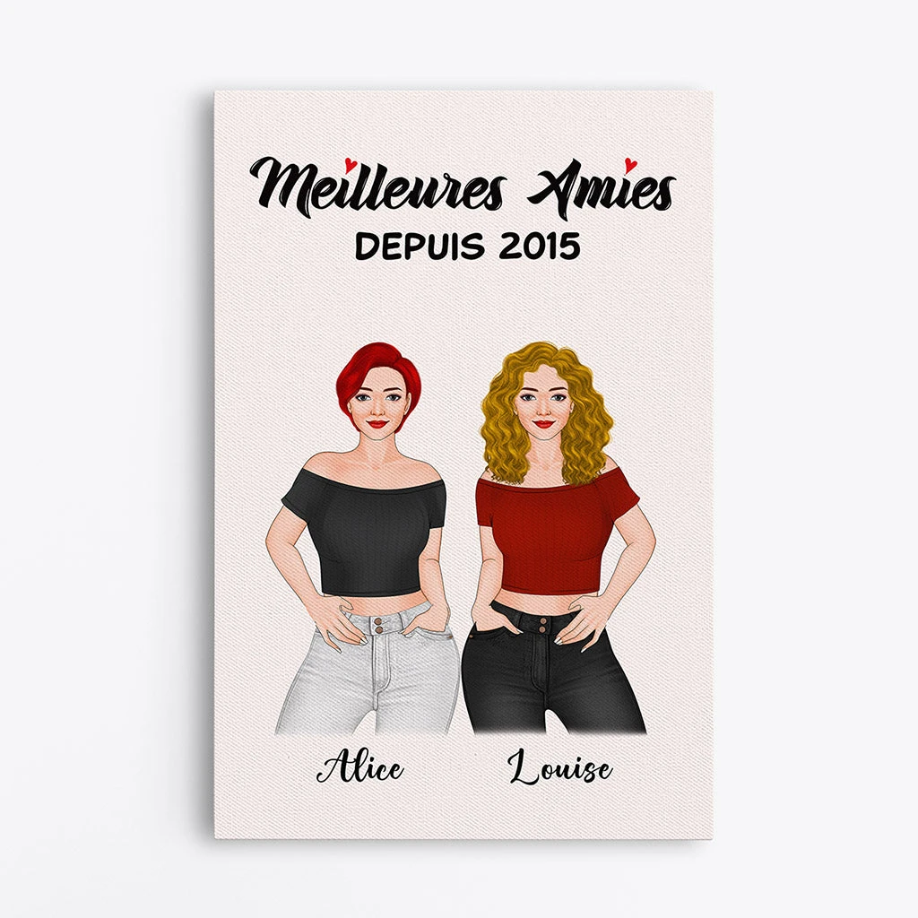 Toile Meilleures Amies Personnalisée 3 Toile Meilleures Amies Personnalisée