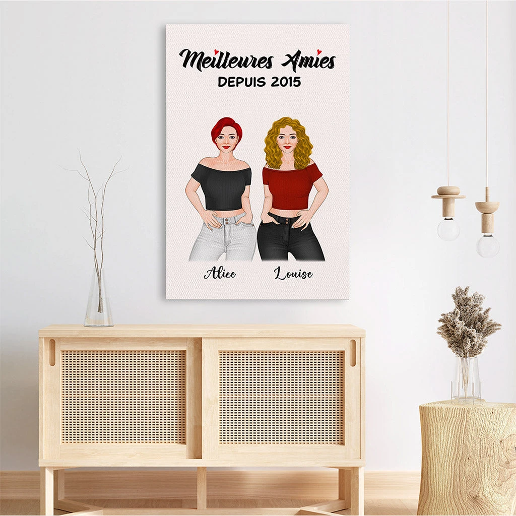 Toile Meilleures Amies Personnalisée 5 Toile Meilleures Amies Personnalisée – Image 3