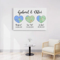 Toile Carte D'amour Personnalisée -Cadeau Plus 0430C500GFR3 Cadeau Personnalise Toile Carte Couples 8505c0e7 4abb 40f5 a1a8 a87277edf03d