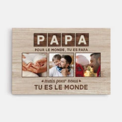 Cadeau Personnalisé Papa - Toile Tu Es Le Monde