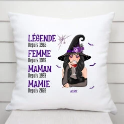 Coussin Légende Mamie Maman Sorcière Personnalisé