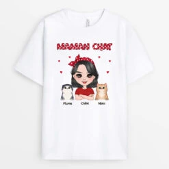 T-shirt Maman Chat Bandeau Personnalisé