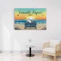 Toile Ensemble Depuis Personnalisée -Cadeau Plus 0489C595GFR3 Cadeau Personnalise Toile Personnes Couples Plage 7cb3bd13 caa0 483d bef3 c2985dd9c0ba