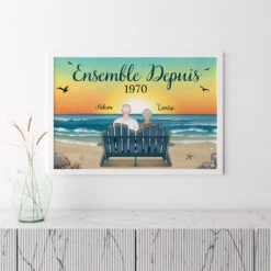 Poster Ensemble Depuis Personnalisé -Cadeau Plus 0489S595GFR3 Cadeau Personnalise Poster Personnes Couples Plage ae4929cf c993 4837 adc5 c52a726e3125