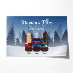 Poster Maman & Filles Liées à Jamais Personnalisé