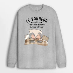 Manches Longues Le Bonheur Personnalisé 5 Manches Longues Le Bonheur Personnalisé -Cadeau Plus 0541NFR2 Cadeau Personnalise ManchesLongues Ensemble Depuis Amoureux Couples
