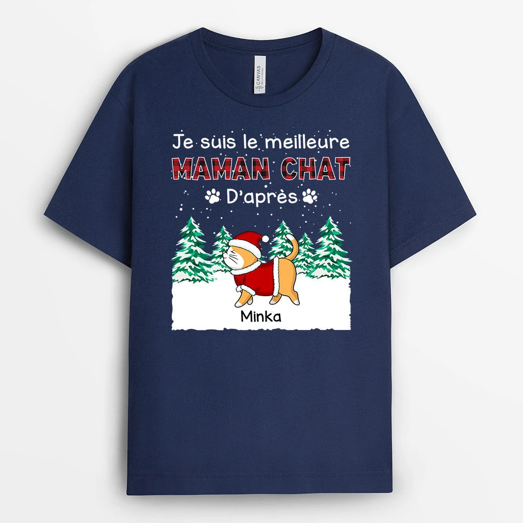 T-shirt Meilleur Papa/Meilleure Maman Chat Personnalisé 4 T-shirt Meilleur Papa/Meilleure Maman Chat Personnalisé – Image 2