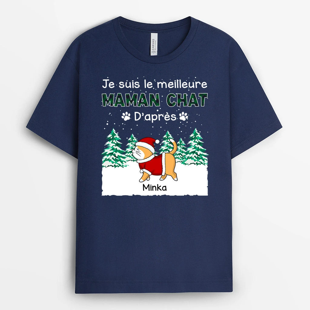 T-shirt Meilleur Papa/Meilleure Maman Chat Personnalisé 5 T-shirt Meilleur Papa/Meilleure Maman Chat Personnalisé – Image 3