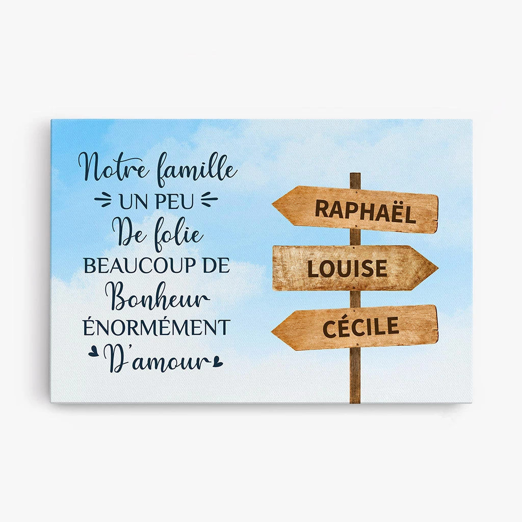 Toile Famille Folie Bonheur Amour Personnalisée 3 Toile Famille Folie Bonheur Amour Personnalisée