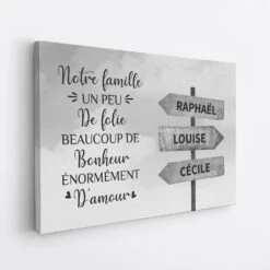 Toile Famille Folie Bonheur Amour Personnalisée 6 Toile Famille Folie Bonheur Amour Personnalisée -Cadeau Plus 0546CFR2 Cadeau Personnalise Toile Folie Bonheur Amour Famille