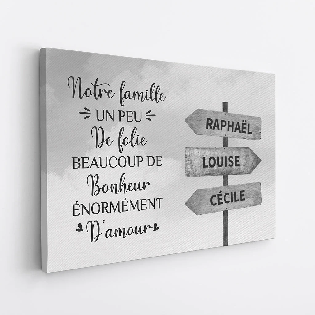 Toile Famille Folie Bonheur Amour Personnalisée 4 Toile Famille Folie Bonheur Amour Personnalisée – Image 2