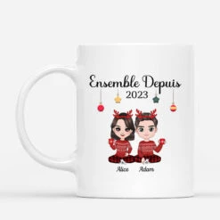 Noël Ensemble Depuis - Tasse Couple Personnalisée Pour Noel