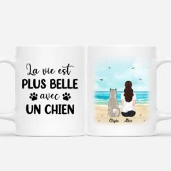 Mug La Vie Est Plus Belle Chiens Personnalisé