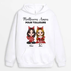Sweat à Capuche Meilleures Amies Pour Toujours Personnalisé