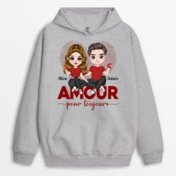 Sweat à Capuche Amour Pour Toujours Personnalisé