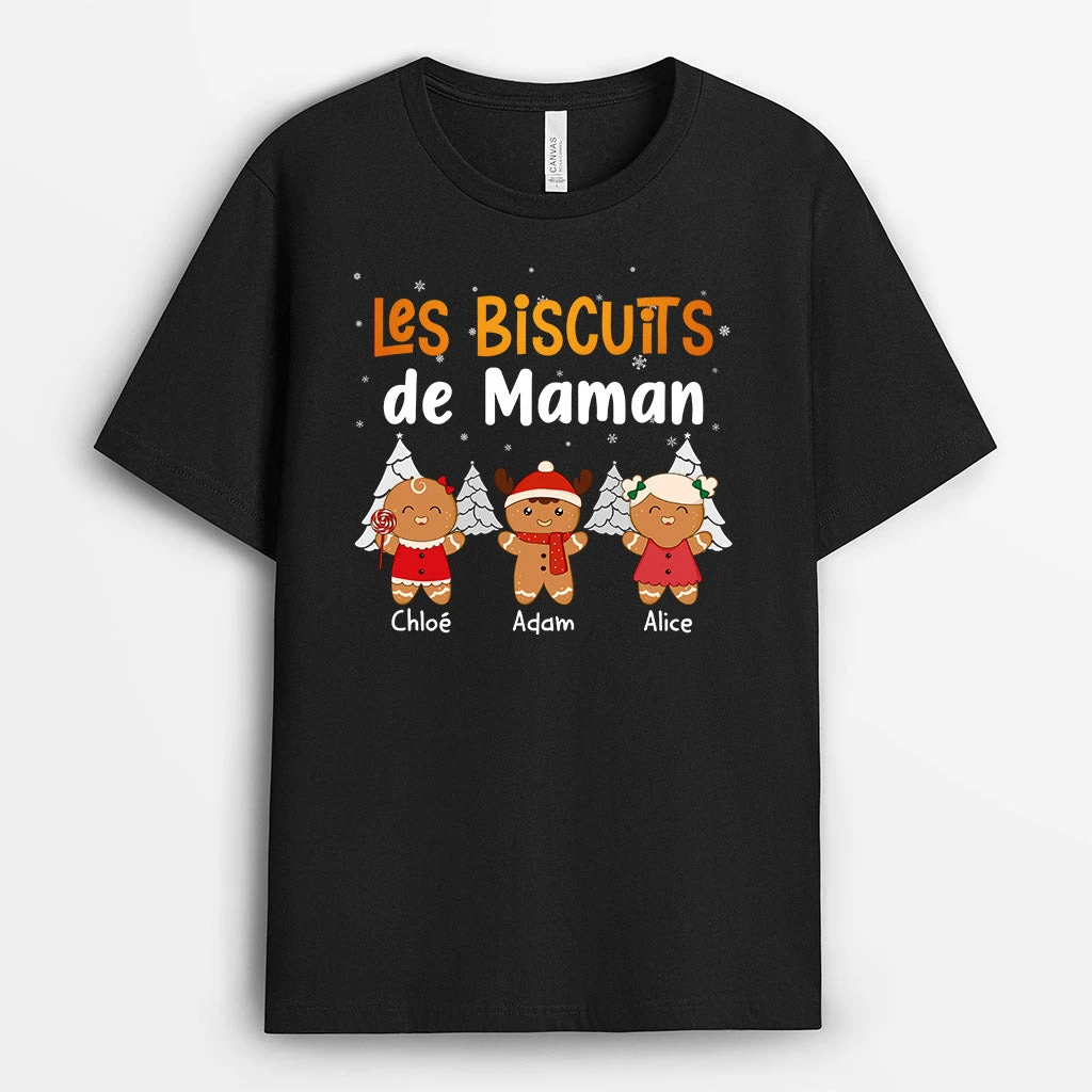 T-shirt Les Biscuits De Mamie Maman Personnalisé 4 T-shirt Les Biscuits De Mamie Maman Personnalisé – Image 2
