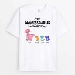 T-shirt Cette Mamiesaurus Mamansaurus Petits Dinosaures Marchent Personnalisé