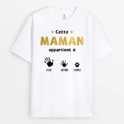 T-shirt Cette Mamie Appartient À Mains Et Empreintes En Noir Personnalisé -Cadeau Plus 0637AFR3 Cadeau Personnalise T shirt Maman Mamie 41071cb4 debd 47b9 849a 6bc80bd4911d