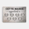 Cette Mamie Appartient À Avec Cœurs Vintage - Toile Personnalisée Pour Mamie -Cadeau Plus 0751Cfr1 Cadeau Personnalise Toile Mamie Maman