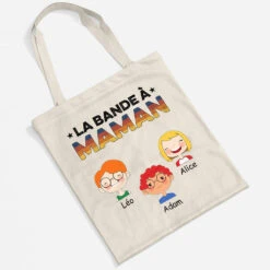 La Bande À Mamie Clair - Tote Bag Mamie Personnalisé -Cadeau Plus 0755BFR2 tote bag la bande a mamie clair personnalise
