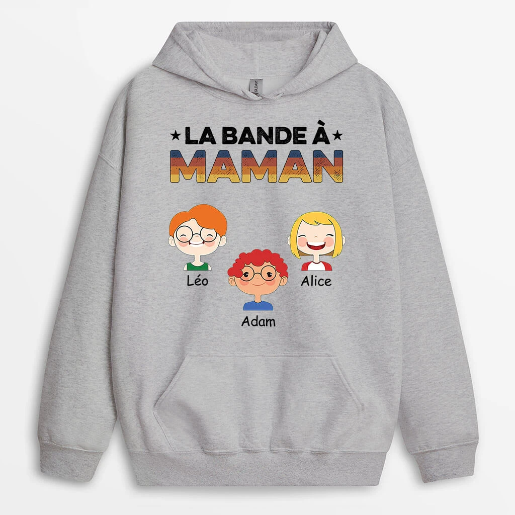 Sweat à Capuche La Bande à Mamie Maman Clair Personnalisé 4 Sweat à Capuche La Bande à Mamie Maman Clair Personnalisé – Image 2