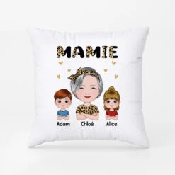 Coussin Mamie Maman Chibi Léopard Personnalisé