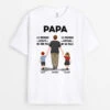T-shirt Papa Papi Héros Et Amour Personnalisé