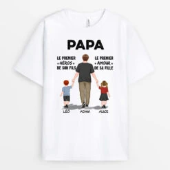 T-shirt Papa Papi Héros Et Amour Personnalisé