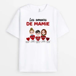 T-shirt Les Amours De Maman Mamie Personnalisé