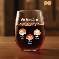 Verre À Vin Sans Pied Personnalisé - La Bande À Papy Vintage
