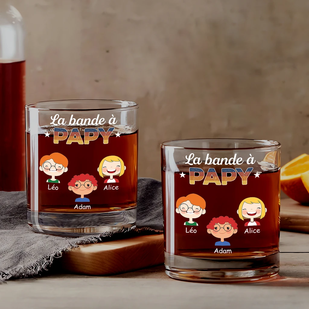 Verre À Whisky Personnalisé - La Bande À Papy Vintage 3 Verre À Whisky Personnalisé - La Bande À Papy Vintage