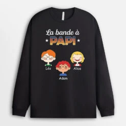 Manches Longues La Bande à Papa Papi Sombre Personnalisé
