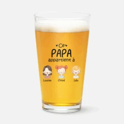 Verre À Bière Personnalisé - Ce Papa Appartient À Version Pastel