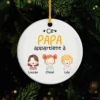 Ornement Céramique Personnalisé - Ce Papa Appartient À Version Pastel -Cadeau Plus 0827OFR1 ornement ceramique personnalise ce papa appartient a version pastel 0827o