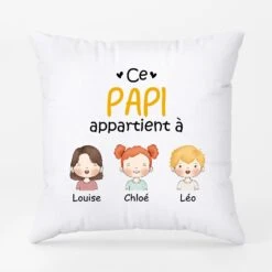 Coussin Ce Papi/Ce Papa Appartient À Personnalisé