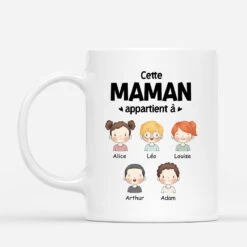 Mug Cette Maman Appartient À Couleur Pastel Personnalisé