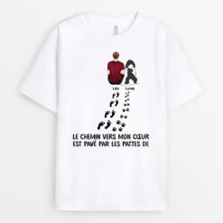 T-shirt Le Chemin Vers Mon Cœur Chiens Hommes Personnalisé